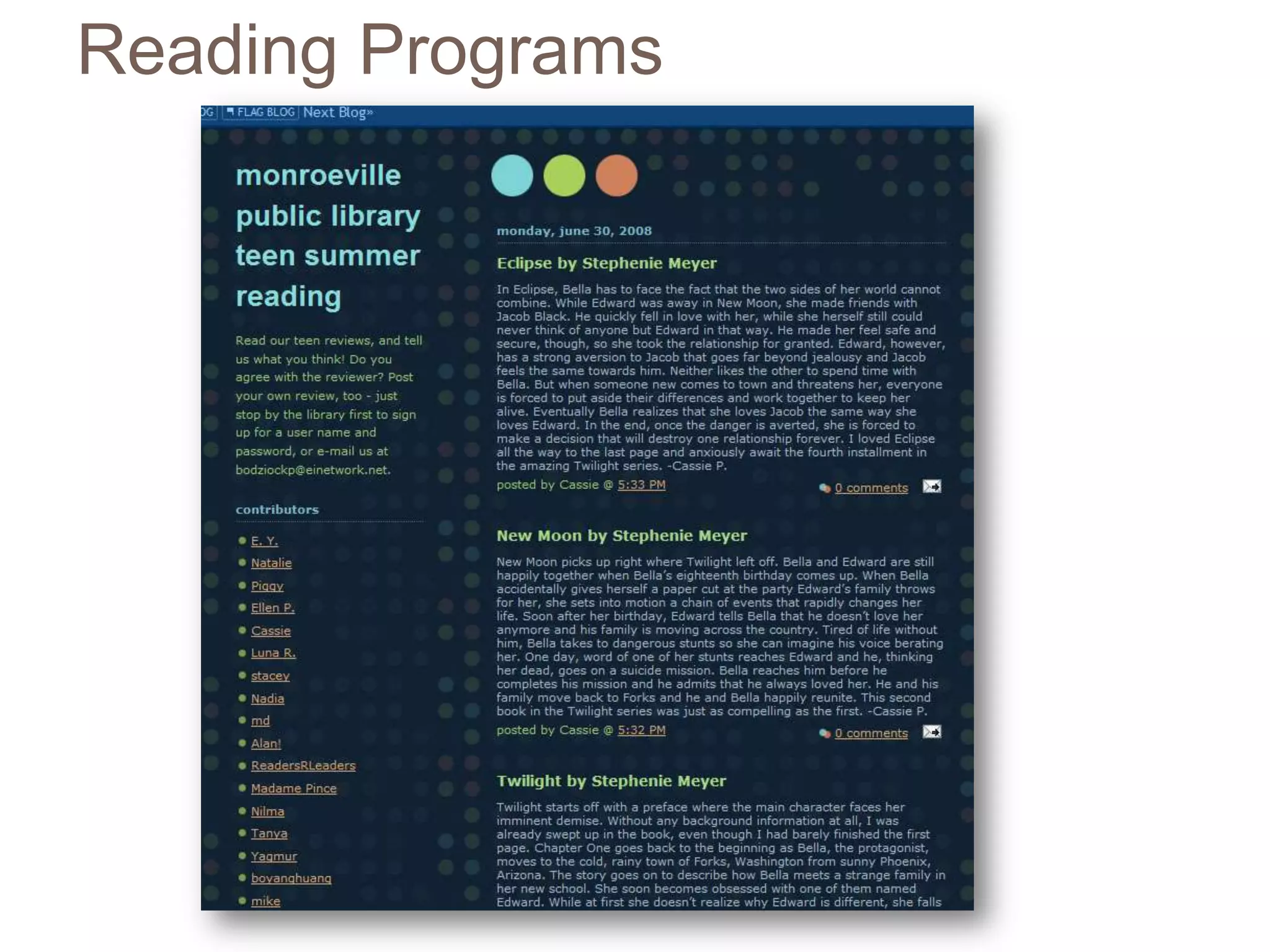 Reading Programs
