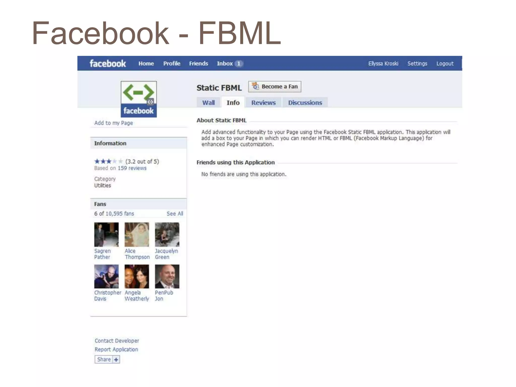 Facebook - FBML