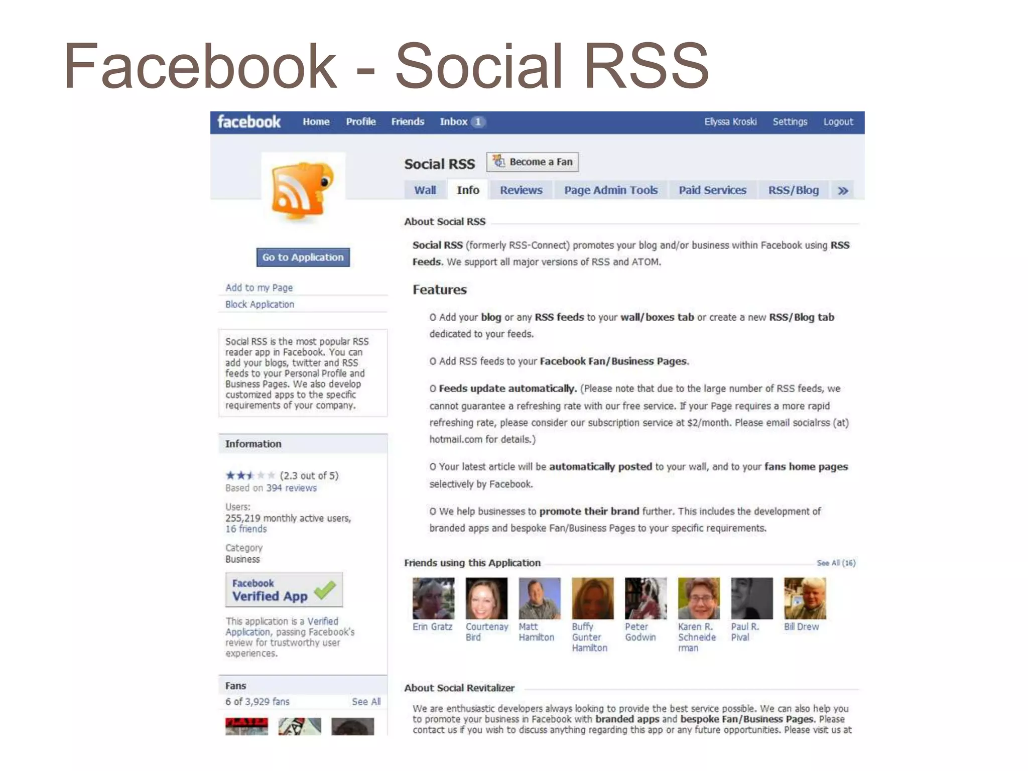Facebook - Social RSS