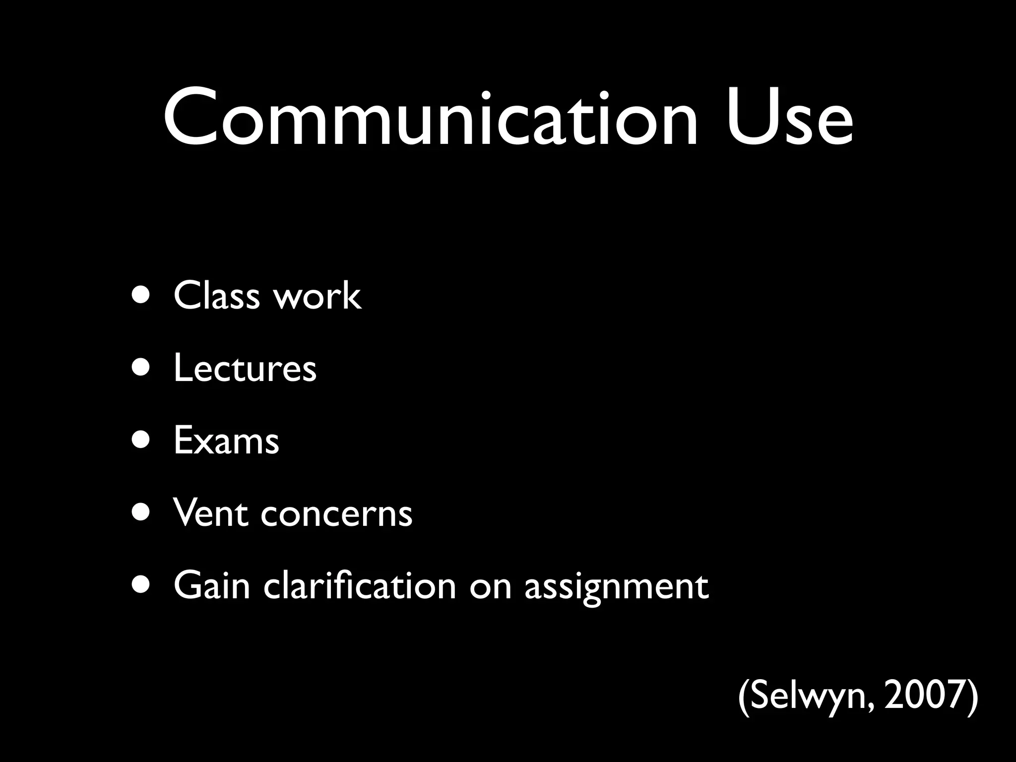 Use of Online Educational Social Networking in a School Environment