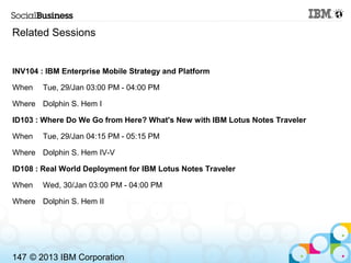 Related Sessions


INV104 : IBM Enterprise Mobile Strategy and Platform

When    Tue, 29/Jan 03:00 PM - 04:00 PM

Where Do...