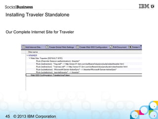 Installing Traveler Standalone


Our Complete Internet Site for Traveler




45 © 2013 IBM Corporation
 