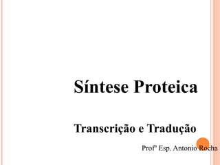 Síntese Proteica

Transcrição e Tradução
            Profº Esp. Antonio Rocha
 