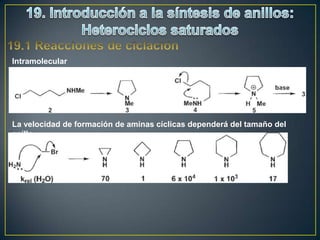 Intramolecular




La velocidad de formación de aminas cíclicas dependerá del tamaño del
anillo
 