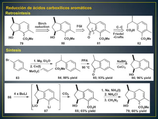Reducción de ácidos carboxílicos aromáticos
Retrosíntesis




Síntesis
 
