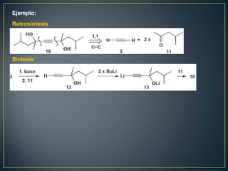 Ejemplo:
Retrosíntesis




Síntesis
 