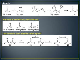 Síntesis




Sintones nucleofílicos y electrofílicos




Desconexión para obtener sintón tipo d2
 