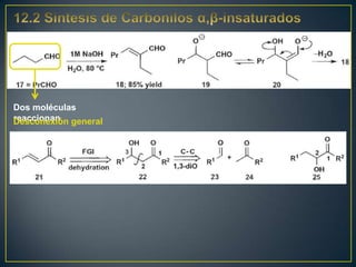 Dos moléculas
reaccionan general
Desconexión
 