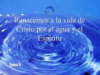 Renacemos a la vida de
  Cristo por el agua y el
         Espíritu


Tema 5
 