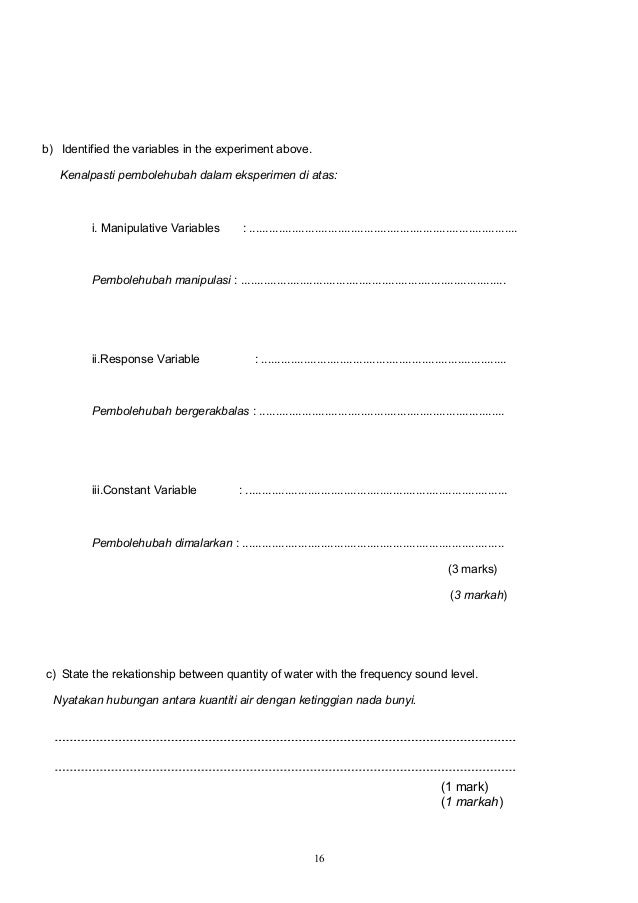 Kertas Soalan Subjek Sains Tahun 5 KSSR