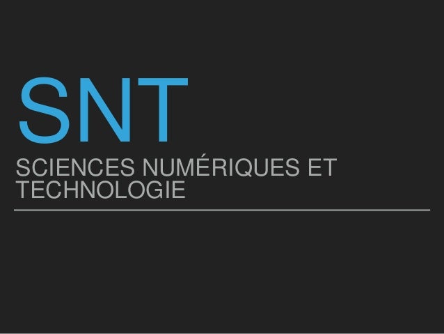 Page De Garde Snt Présentation SNT élèves de Seconde