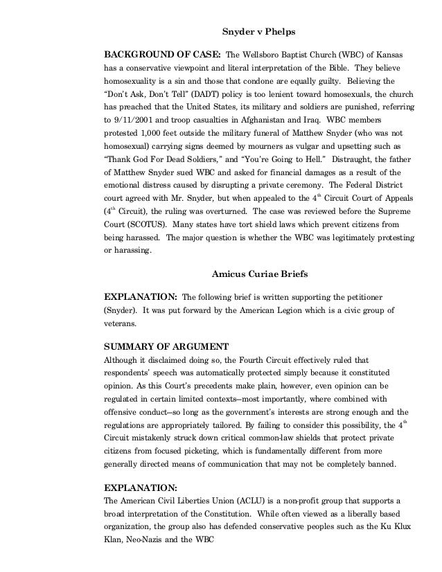 snyder v phelps ruling