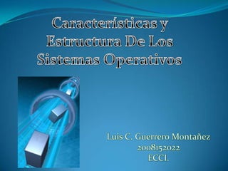 Características y Estructura De Los Sistemas Operativos Luis C. Guerrero Montañez 2008152022 ECCI. 