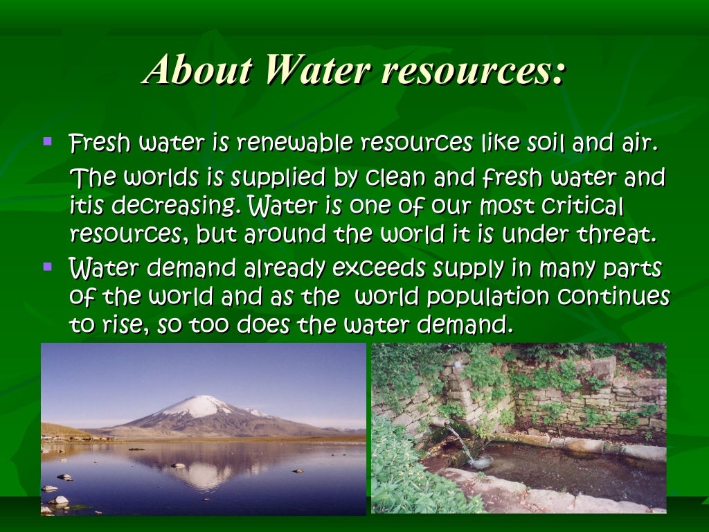 Water Resources ppt scinece project