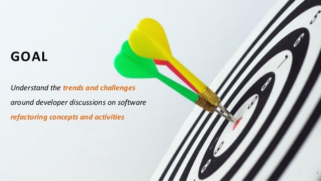 GOAL
4
Understand the trends and challenges
around developer discussions on software
refactoring concepts and activities
 