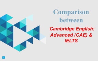 1
Comparison
between
Cambridge English:
Advanced (CAE) &
IELTS
 