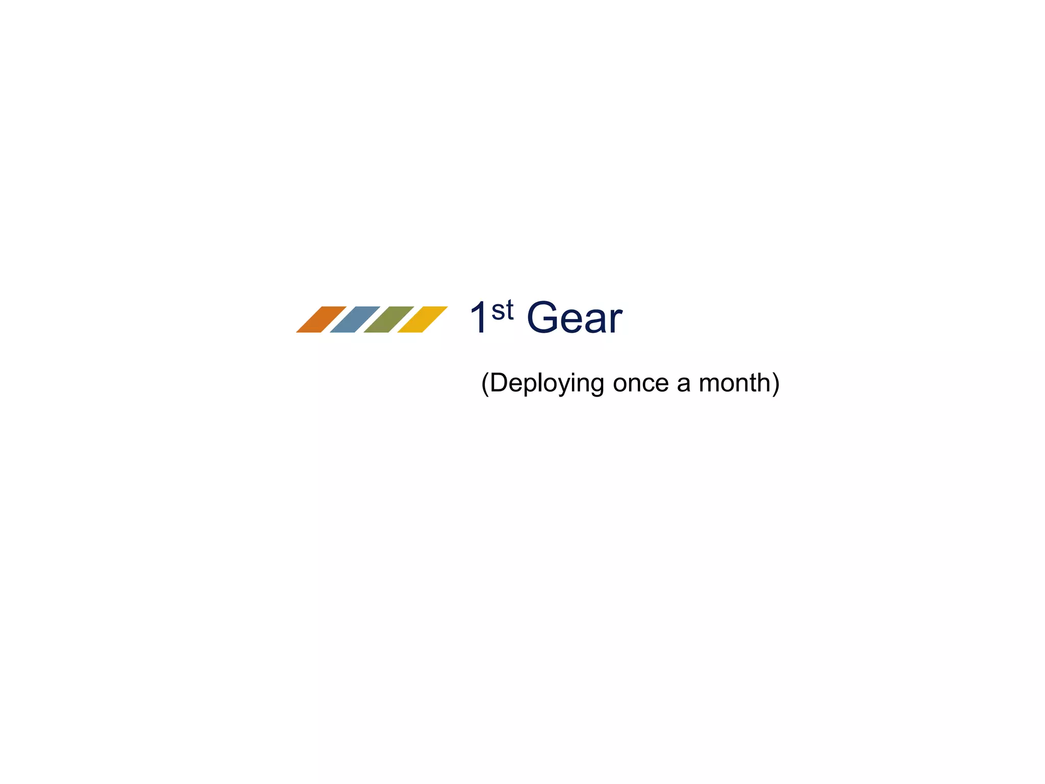 1st Gear
(Deploying once a month)
 