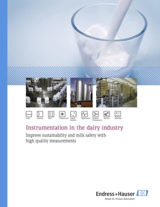 Instrumentation in the dairy industry
Improve sustainability and milk safety with
high quality measurements
 