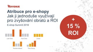 Atribuce pro e-shopy
Jak ji jednoduše využívají
pro zvyšování obratů a ROI
E-shop Summit 2018
+
15 %
ROI
 