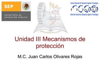 Unidad III Mecanismos de protección M.C. Juan Carlos Olivares Rojas 