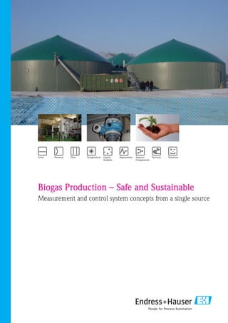 Biogas Production – Safe and Sustainable
Measurement and control system concepts from a single source
 