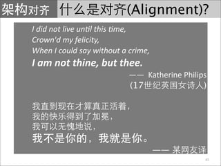 (Alignment)?
I did not live un?l this ?me,
Crown'd my felicity,
When I could say without a crime,
I am not thine, but thee.
                           ——  Katherine Philips
                           (17                 )




                                    ——
                                               45
 