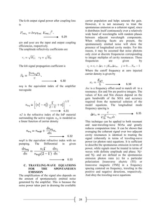 Performance of Semiconductor Optical Amplifier | PDF