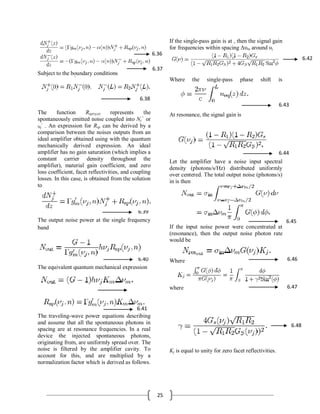 Performance of Semiconductor Optical Amplifier | PDF