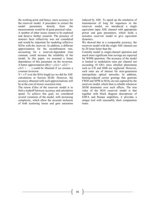 Performance of Semiconductor Optical Amplifier | PDF