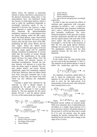 Performance of Semiconductor Optical Amplifier | PDF