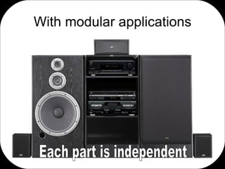 With modular applications Each part is independent 