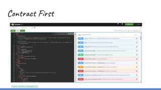 Contract First
https://editor.swagger.io/
 