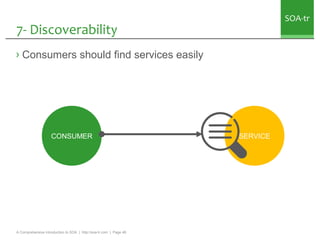 SOA-tr
7- Discoverability
› Consumers should find services easily




                    CONSUMER                        ...
