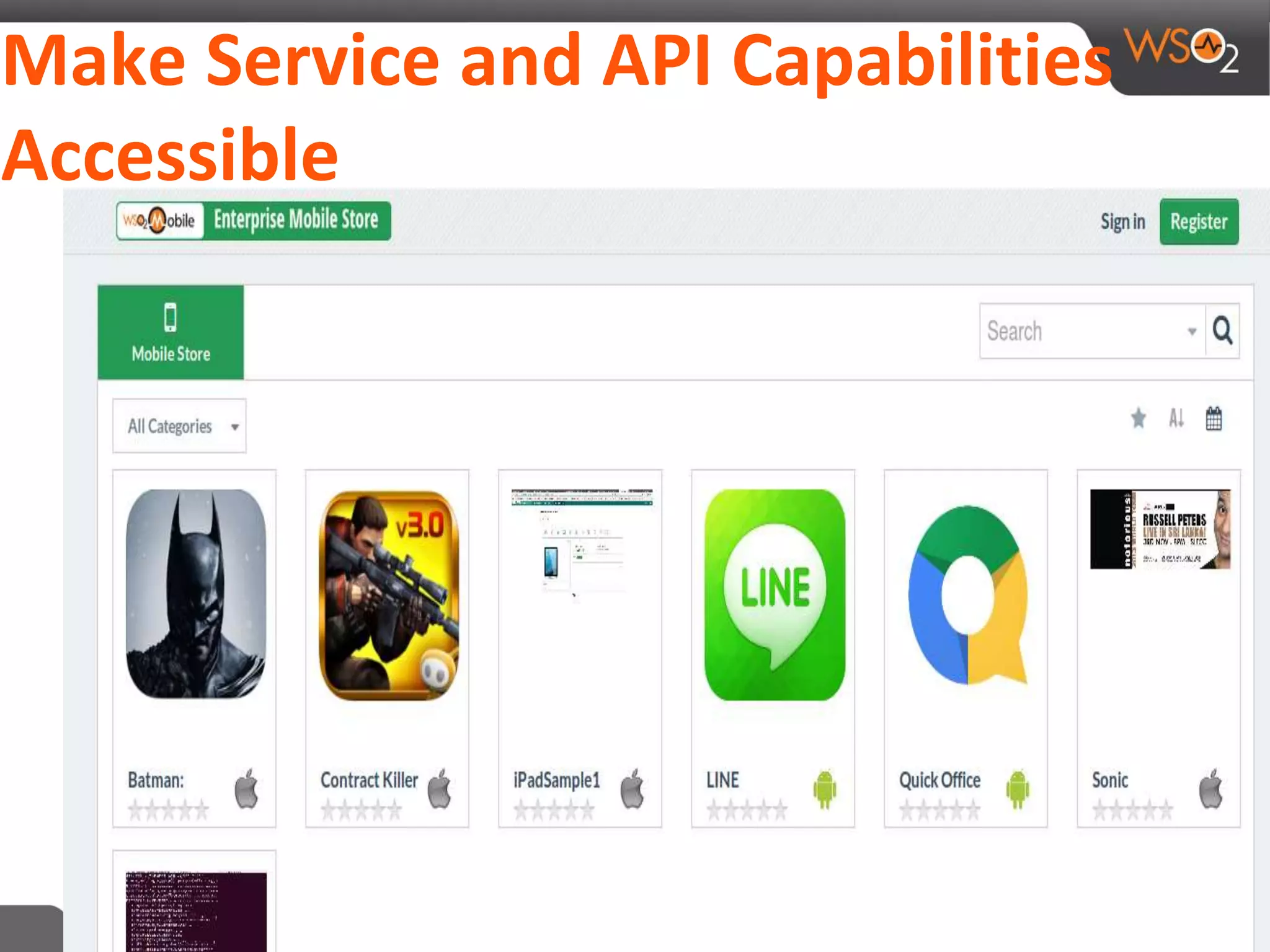 Make Service and API Capabilities
Accessible
 