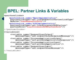 BPEL: Partner Links & Variables 