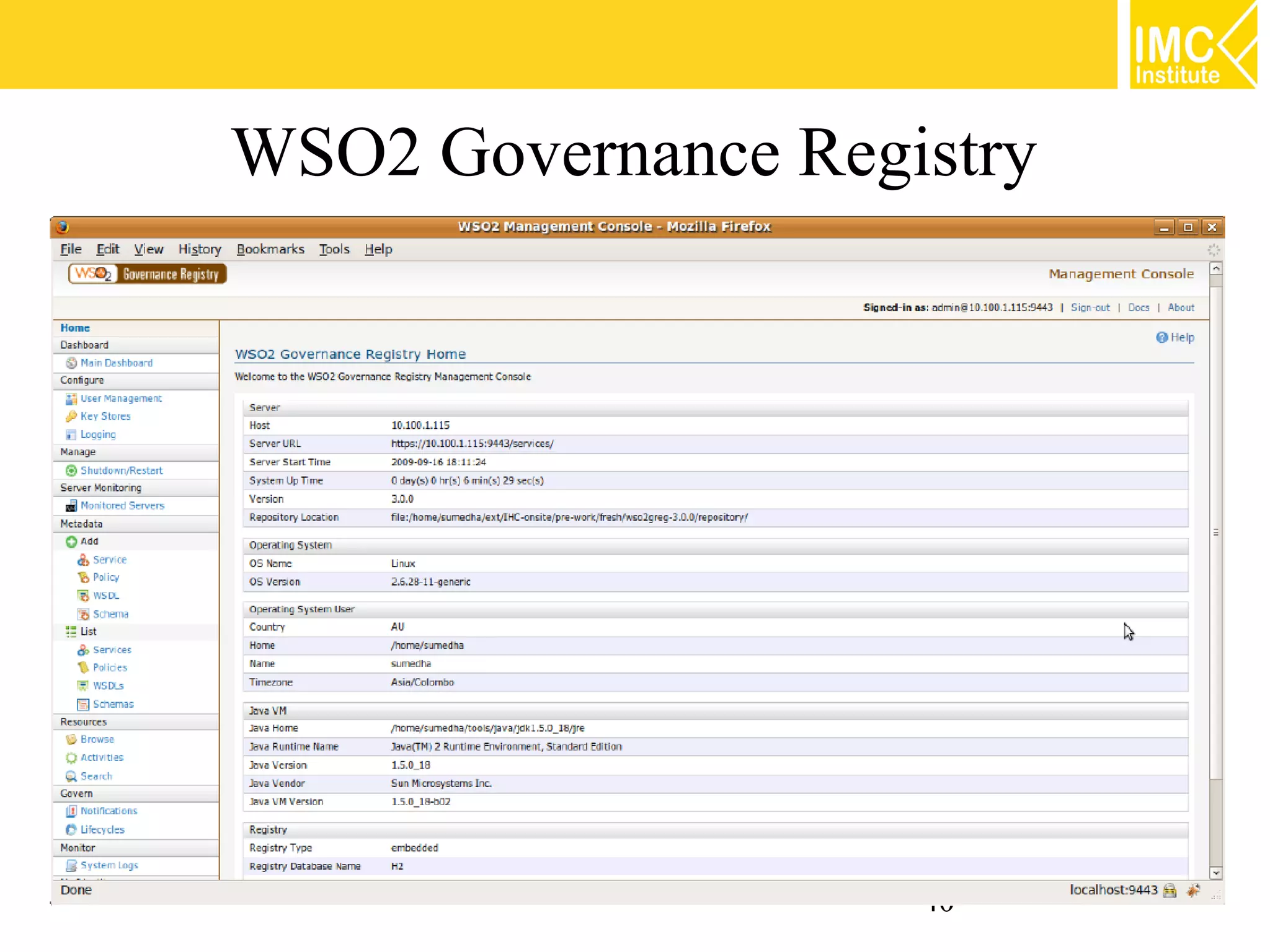 WSO2 Governance Registry




                    40
 