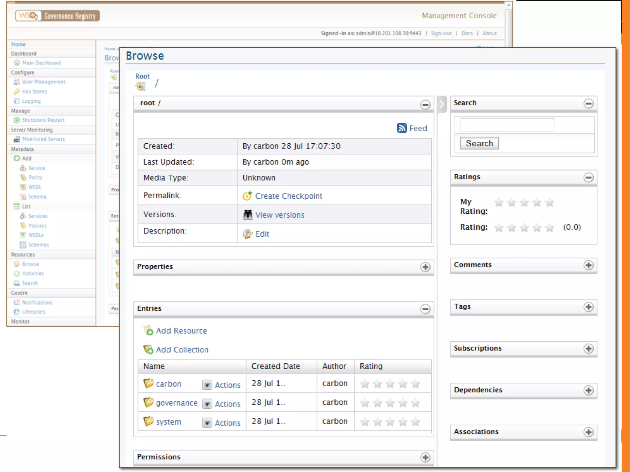 48
WSO2 Governance Registry
 