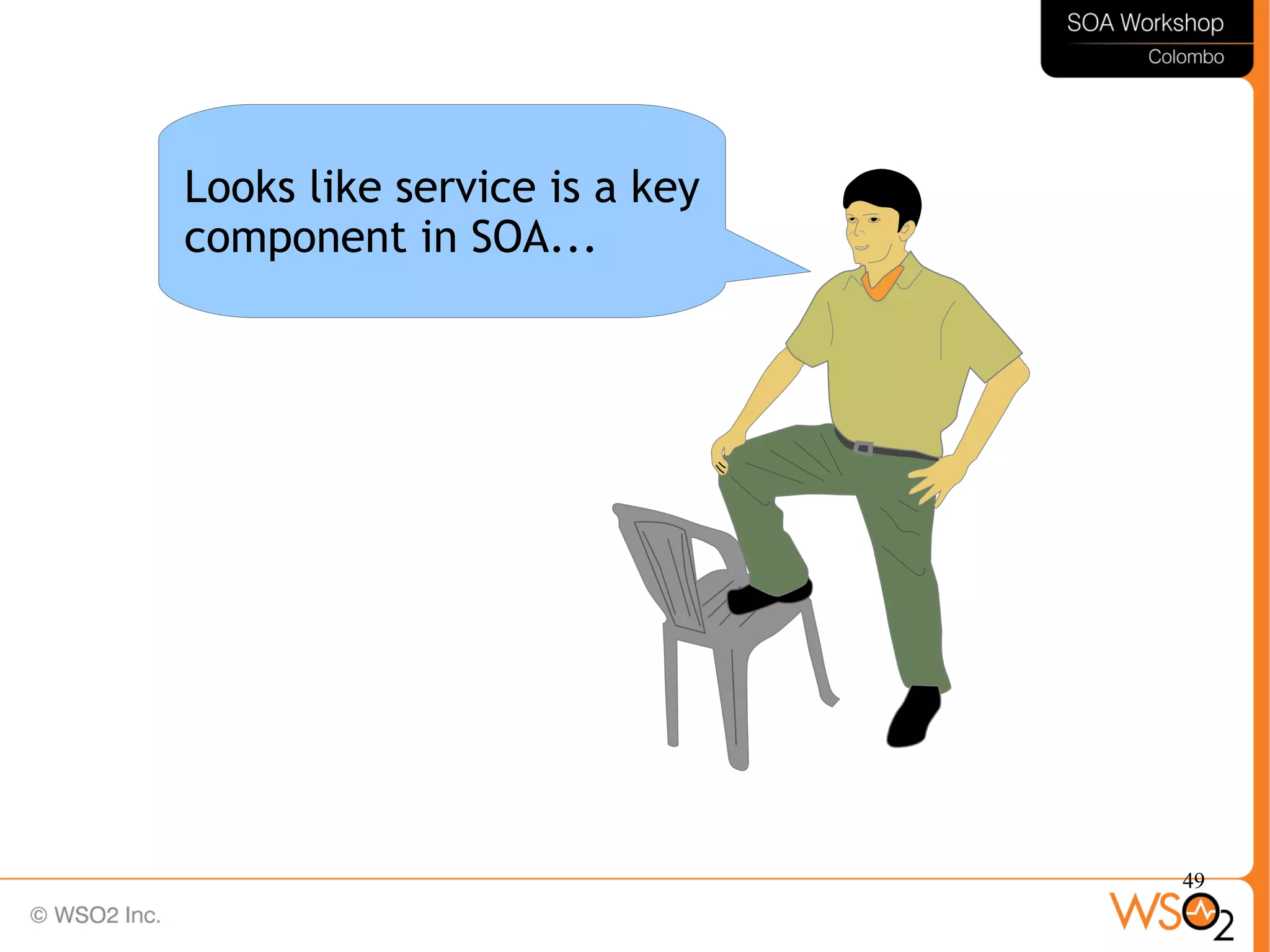 49
Looks like service is a key
component in SOA...
 