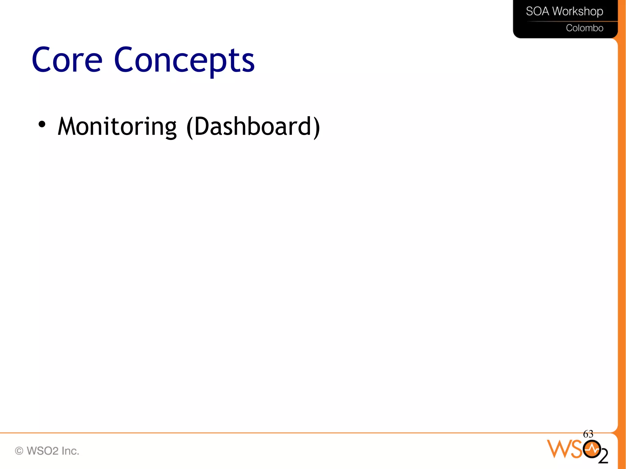 63
Core Concepts

Monitoring (Dashboard)
 