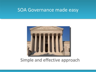 SOA Governance made easy Simple and effective approach 