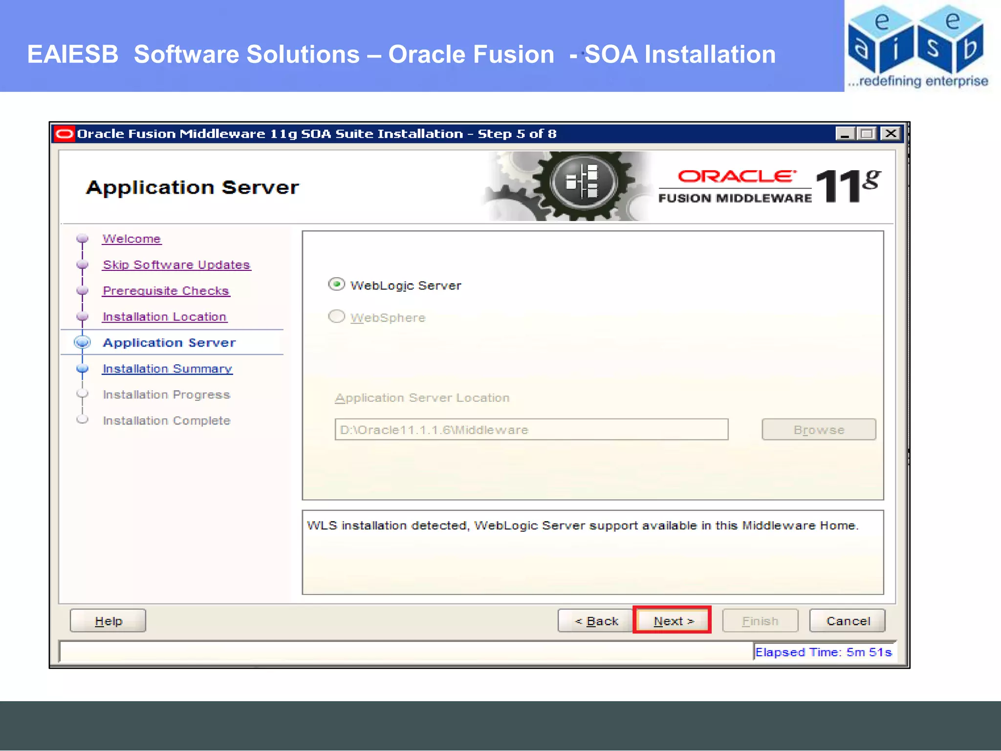 EAIESB Software Solutions – Oracle Fusion - SOA Installation