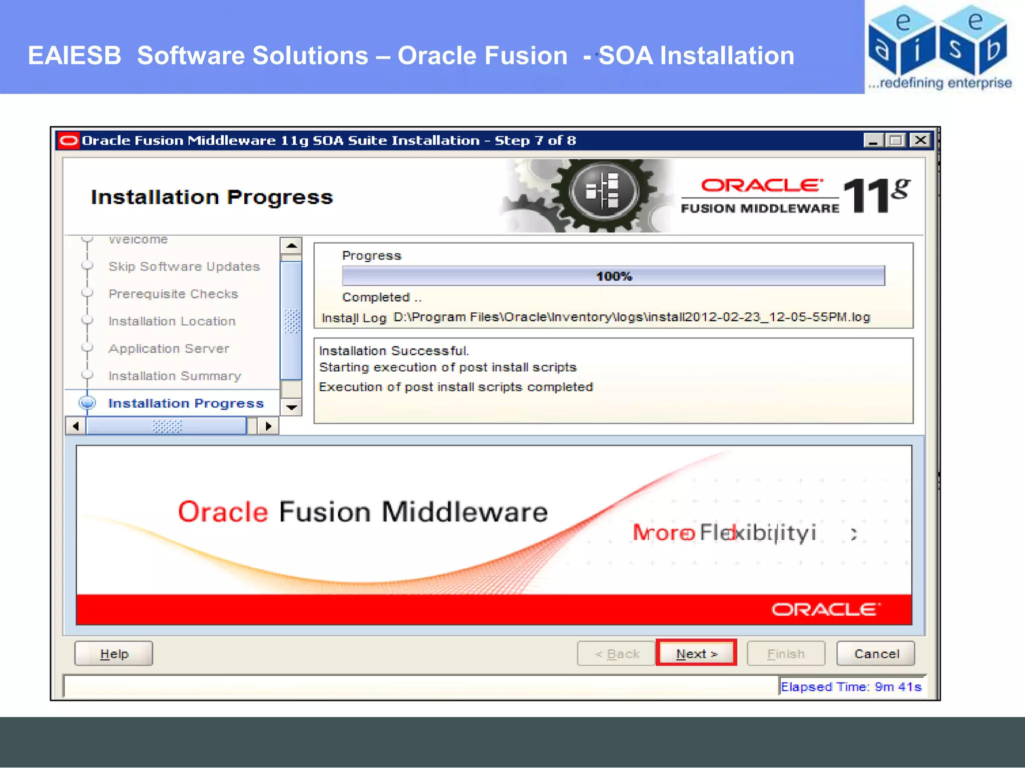 EAIESB Software Solutions – Oracle Fusion - SOA Installation
