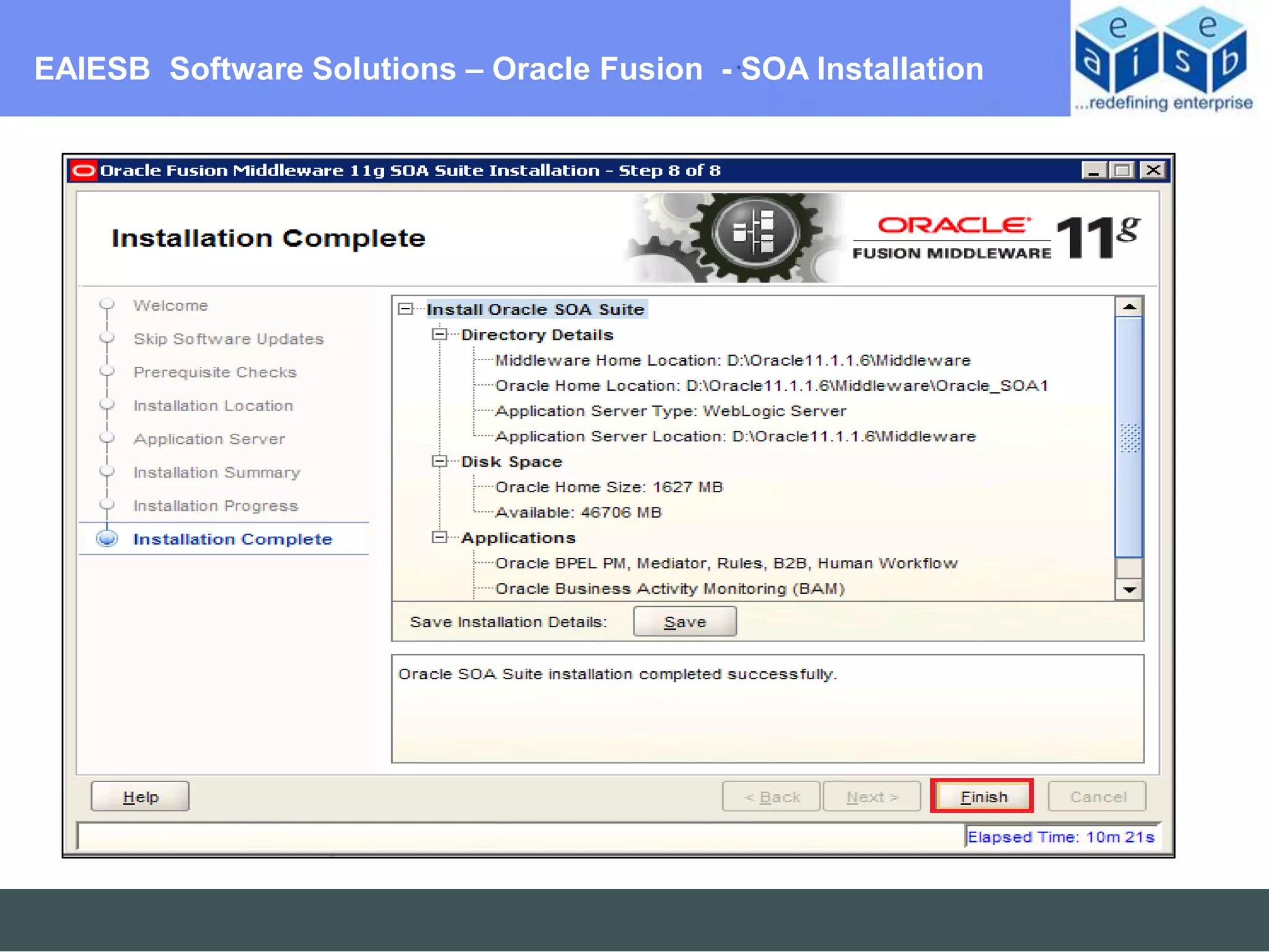 EAIESB Software Solutions – Oracle Fusion - SOA Installation