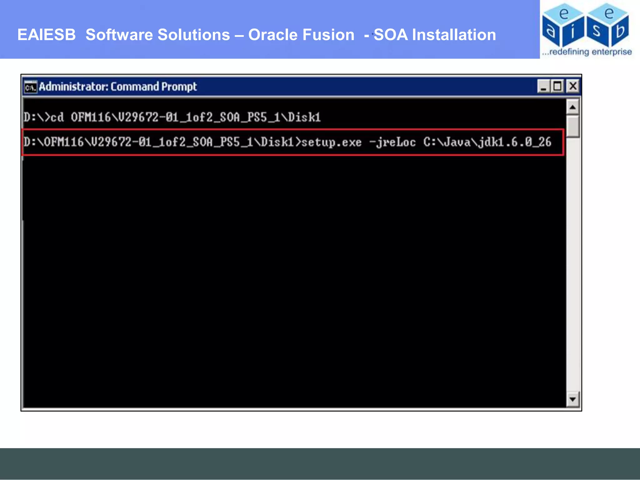 EAIESB Software Solutions – Oracle Fusion - SOA Installation