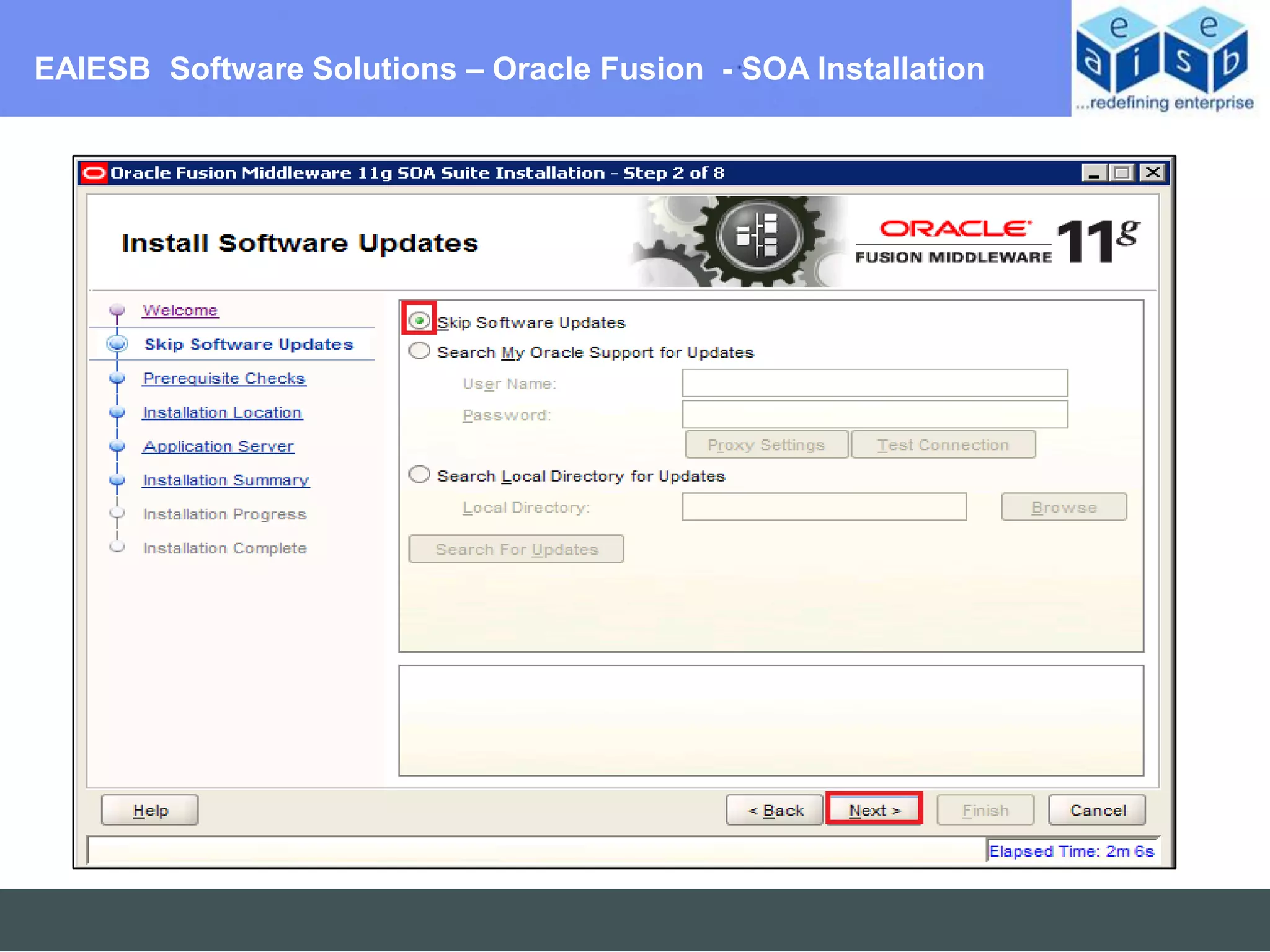 EAIESB Software Solutions – Oracle Fusion - SOA Installation