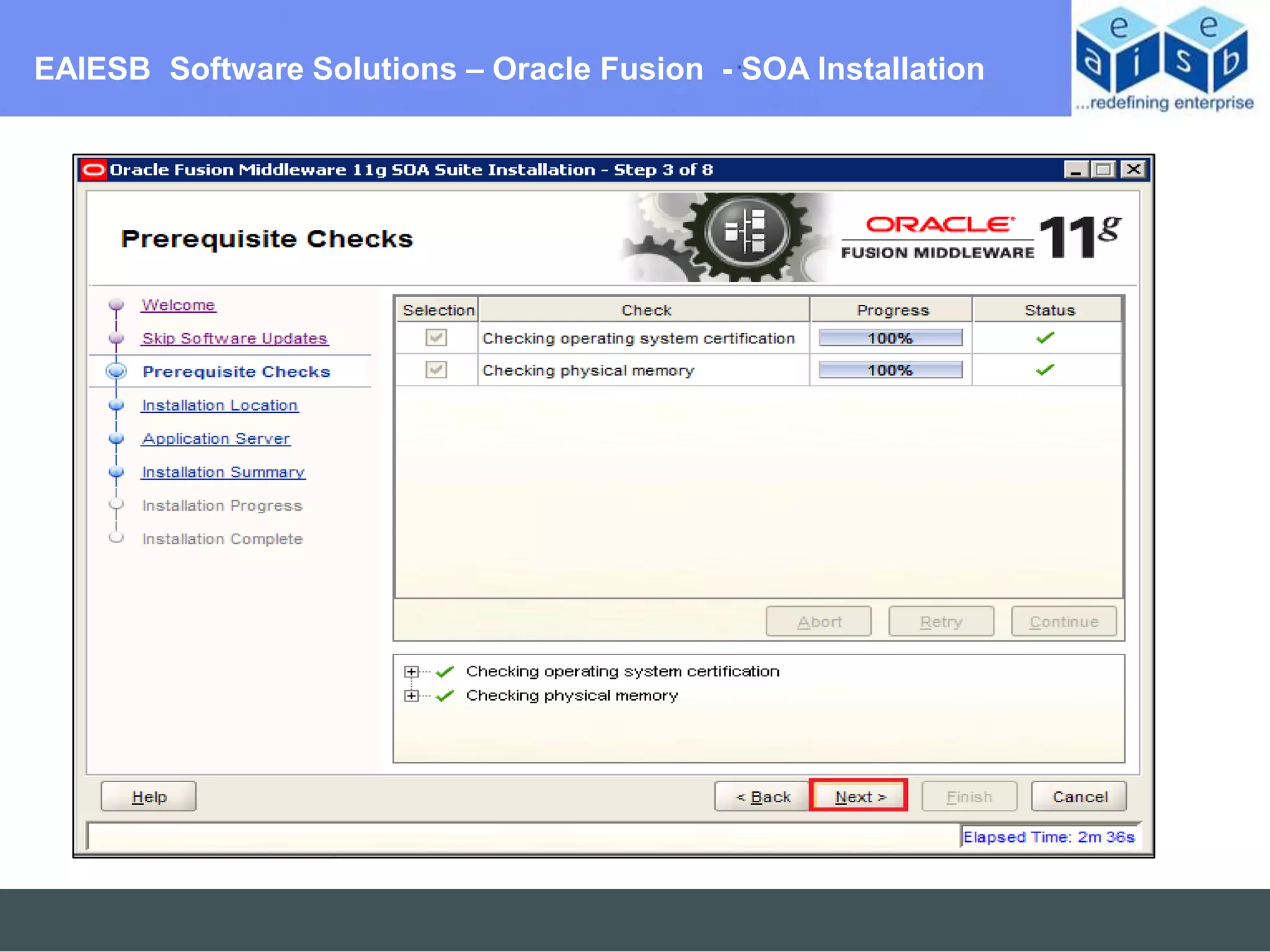 EAIESB Software Solutions – Oracle Fusion - SOA Installation