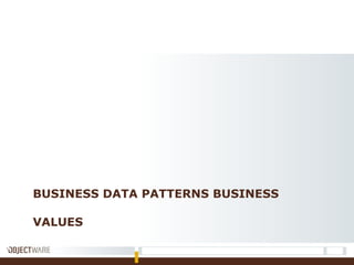 BUSINESS DATA PATTERNS BUSINESS
VALUES
 