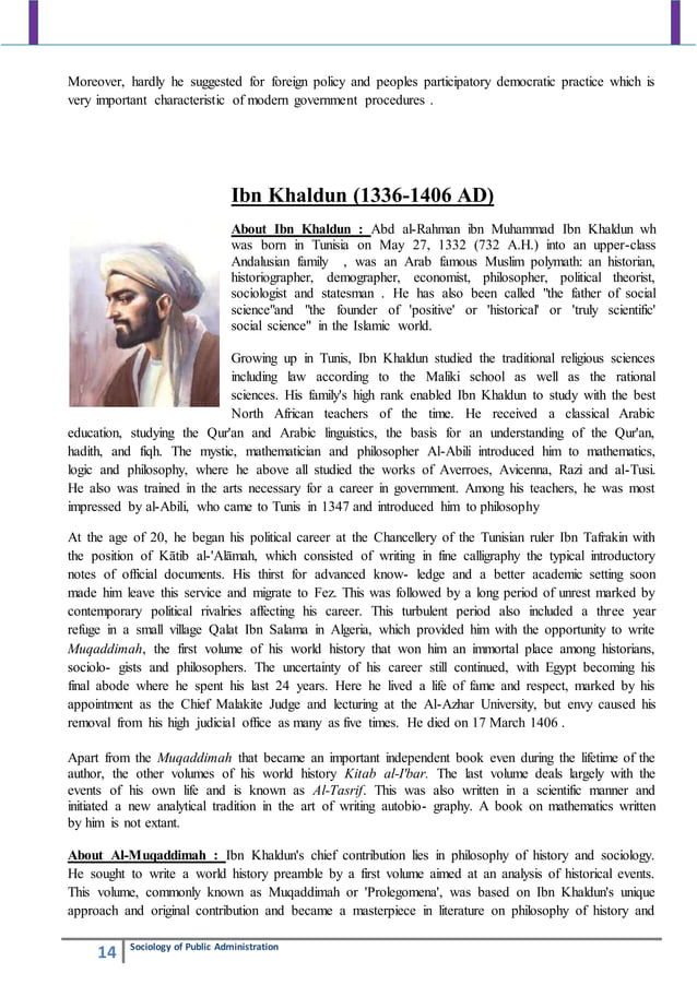 Contribution of Kautilya , Confucius, Ibn Khaldun and Max er on