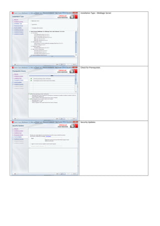 Installation Type – Weblogic Server
Check for Prerequistes
Security Updates
 