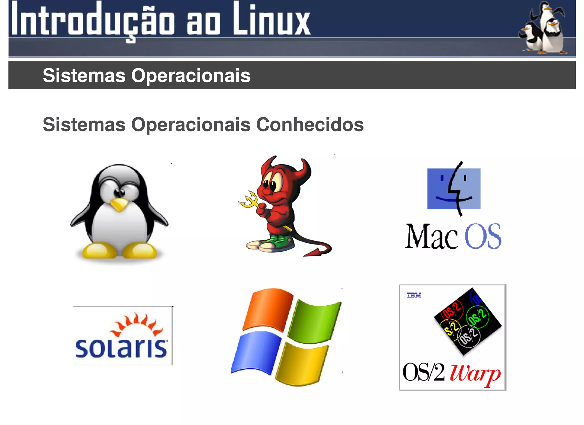 Sistemas Operacionais

Sistemas Operacionais Conhecidos
 